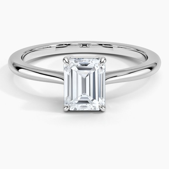 IGI 1 Ct Emerald Cut Lab Diamond Engagement Ring, F-VS1 - Picture 1 of 5